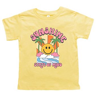 Sunshine State Of Mind Smiley Toddler Short Sleeve Graphic Tee