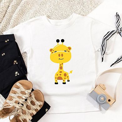 Giraffe Colorful Toddler Short Sleeve Graphic Tee
