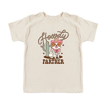 Howdy Partner Dog Toddler Short Sleeve Graphic Tee