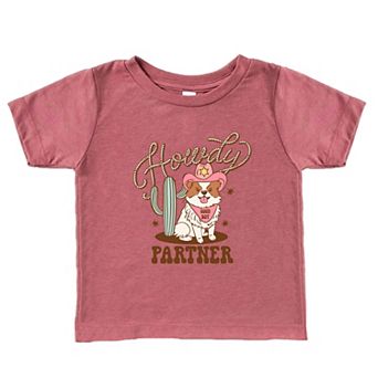 Howdy Partner Dog Toddler Short Sleeve Graphic Tee