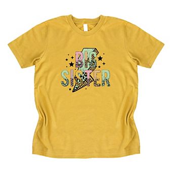 Big Sister Lightning Bolt Youth Short Sleeve Graphic Tee