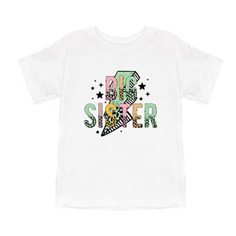Big Sister Lightning Bolt Youth Short Sleeve Graphic Tee