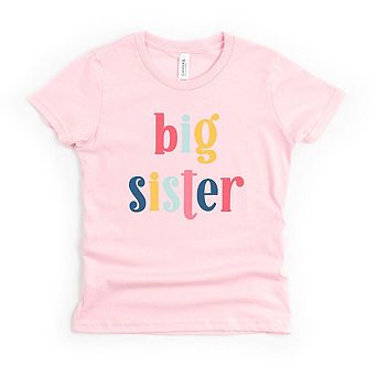 Big Sister Colorful Youth Short Sleeve Graphic Tee