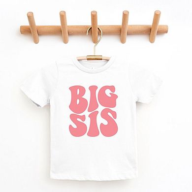 Big Sis Wavy Toddler Short Sleeve Graphic Tee