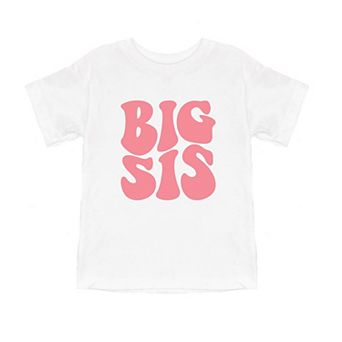 Big Sis Wavy Toddler Short Sleeve Graphic Tee