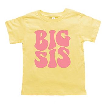 Big Sis Wavy Toddler Short Sleeve Graphic Tee