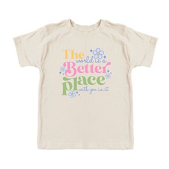 World Is A Better Place Toddler Short Sleeve Graphic Tee