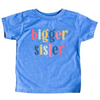 Bigger Sister Colorful Toddler Short Sleeve Graphic Tee