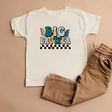 Big Brother Checkered Toddler Short Sleeve Graphic Tee