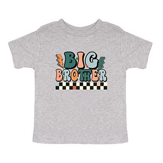 Big Brother Checkered Toddler Short Sleeve Graphic Tee