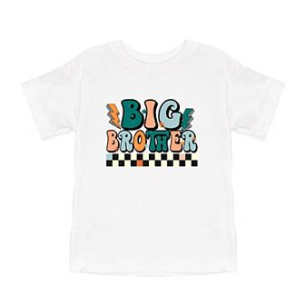 Big Brother Checkered Toddler Short Sleeve Graphic Tee