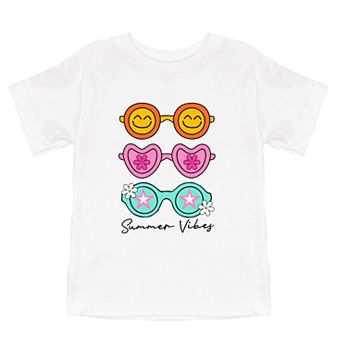 Sunnies Summer Vibes Toddler Short Sleeve Graphic Tee