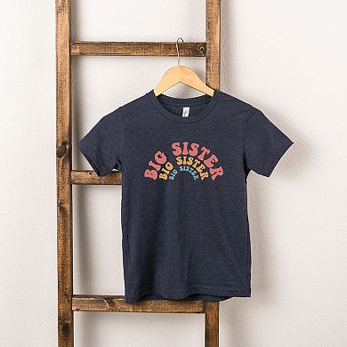 Big Sister Stacked Curved Toddler Short Sleeve Graphic Tee