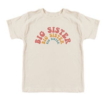 Big Sister Stacked Curved Toddler Short Sleeve Graphic Tee