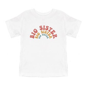 Big Sister Stacked Curved Toddler Short Sleeve Graphic Tee
