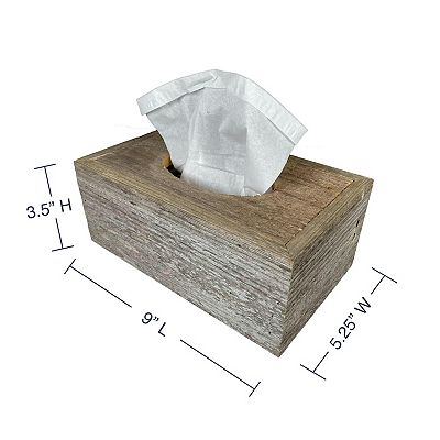 Rustic Farmhouse Reclaimed Wood Decorative Rectangular Tissue Box