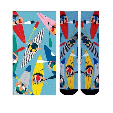 Sierra Socks Kayak Fever Pattern Coolmax Socks, Nature Collection For Men & Women Knee High Socks