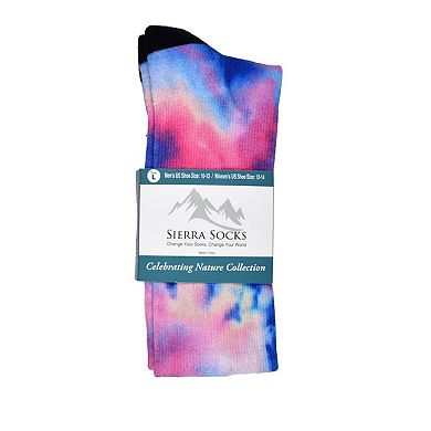 Sierra Socks - Purple Haze Pattern Coolmax Socks, Nature Collection For Men & Women Crew Socks