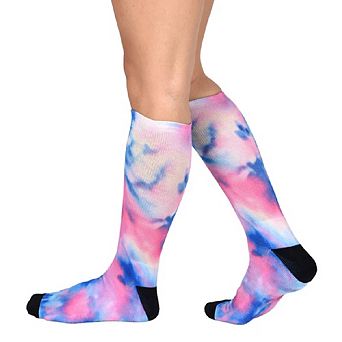 Sierra Socks - Purple Haze Pattern Coolmax Socks, Nature Collection For Men & Women Knee High Socks