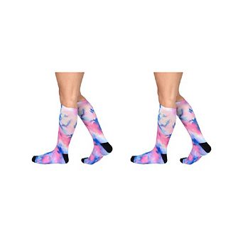Sierra Socks - Purple Haze Pattern Coolmax Socks, Nature Collection For Men & Women Knee High Socks