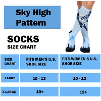 Sierra Socks Sky High Pattern Coolmax Socks, Nature Collection For Men & Women Knee High Socks