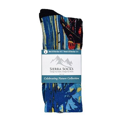 Sierra Socks Forest Biker Pattern Coolmax Socks, Nature Collection For Men & Women Knee High Socks