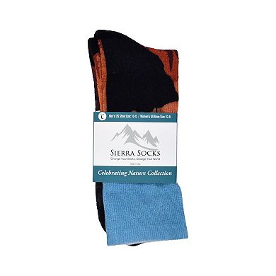 Sierra Socks Sunset Stroll Pattern Coolmax Socks, Nature Collection For Men & Women Knee High Socks