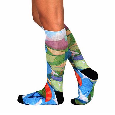 Sierra Socks Birds' Eye View Pattern Coolmax Socks, Nature Collection For Men & Women Crew Socks
