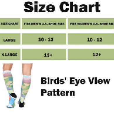 Sierra Socks Birds' Eye View Pattern Coolmax Socks, Nature Collection For Men & Women Crew Socks
