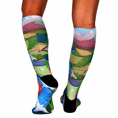 Sierra Socks Birds' Eye View Pattern Coolmax Socks, Nature Collection For Men & Women Crew Socks