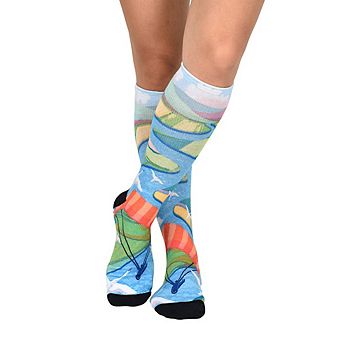 Sierra Socks Birds' Eye View Pattern Coolmax Sock, Nature Collection For Men & Women Knee High Socks