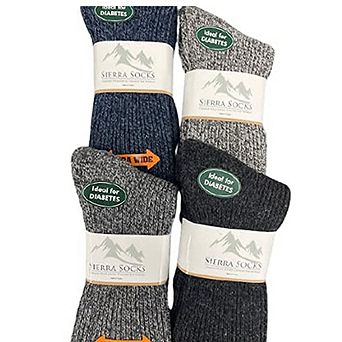 Regenerated Wool Diabetic Outdoor Hiking Extra Wide Calf Men Socks