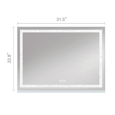 Vanitii Hollywood Mirror With Lights Crystal Led Bluetooth Wall Mount White