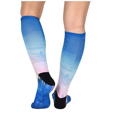 Sierra Socks Sunset Stream Pattern Coolmax Socks, Nature Collection For Men & Women Knee High Socks