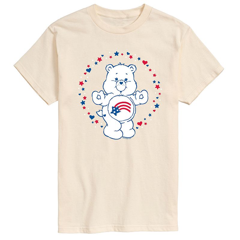 Men's Care Bears America Stars Hearts Graphic Tee, Size: XXL, Ivory