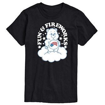 Men's Care Bears American Fun Fireworks Graphic Tee