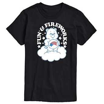 Men's Care Bears American Fun Fireworks Graphic Tee