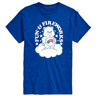 Men's Care Bears American Fun Fireworks Graphic Tee