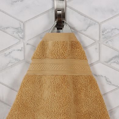 SUPERIOR 4-Piece Zero Twist Cotton Solid and Jacquard Chevron Bath Towel Set