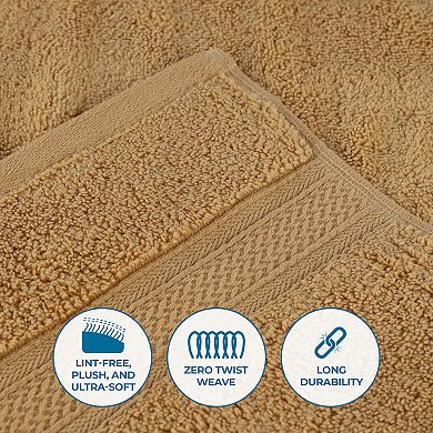 SUPERIOR 2-Piece Zero Twist Cotton Solid and Jacquard Chevron Bath Sheet Set