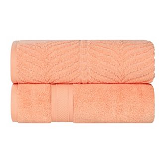 SUPERIOR 2 pc Zero Twist Cotton Solid and Jacquard Chevron Bath Sheet Set