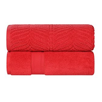 SUPERIOR 2 pc Zero Twist Cotton Solid and Jacquard Chevron Bath Sheet Set