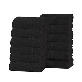 SUPERIOR 12 pc Zero Twist Cotton Solid and Jacquard Chevron Washcloth Set