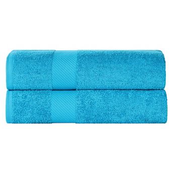 SUPERIOR Solid 2 pc Egyptian Cotton Quick-Drying Bath Sheet Set