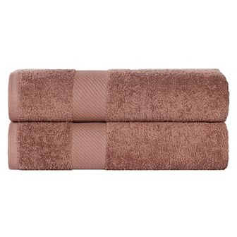 SUPERIOR Solid 2 pc Egyptian Cotton Quick-Drying Bath Sheet Set