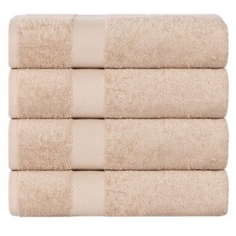 SUPERIOR 4 pc Solid Egyptian Cotton Quick-Drying Absorbent Bath Towel Set