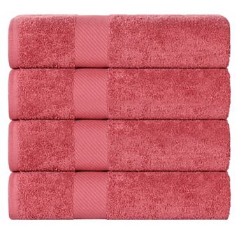 SUPERIOR 4 pc Solid Egyptian Cotton Quick-Drying Absorbent Bath Towel Set