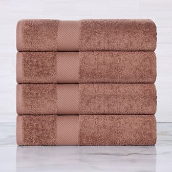 SUPERIOR 4 pc Solid Egyptian Cotton Quick-Drying Absorbent Bath Towel Set