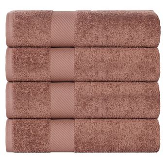 SUPERIOR 4 pc Solid Egyptian Cotton Quick-Drying Absorbent Bath Towel Set
