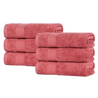 SUPERIOR 6 pc Solid Egyptian Cotton Fast-Drying Hand Towel Set
